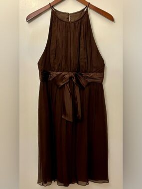 Maggy London Chocolate Brown Silk Dress
